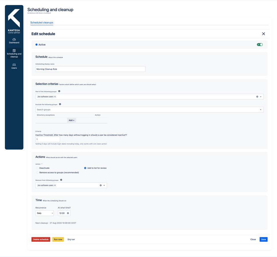 Highly customizable scheduling