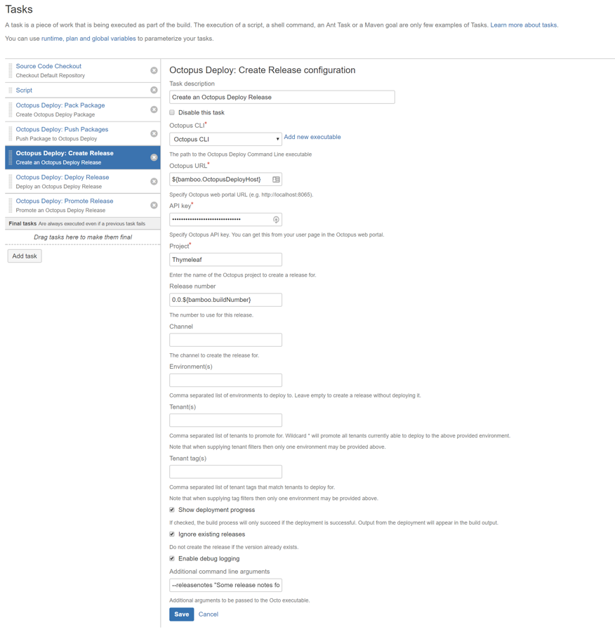 Create an Octopus Deploy Release