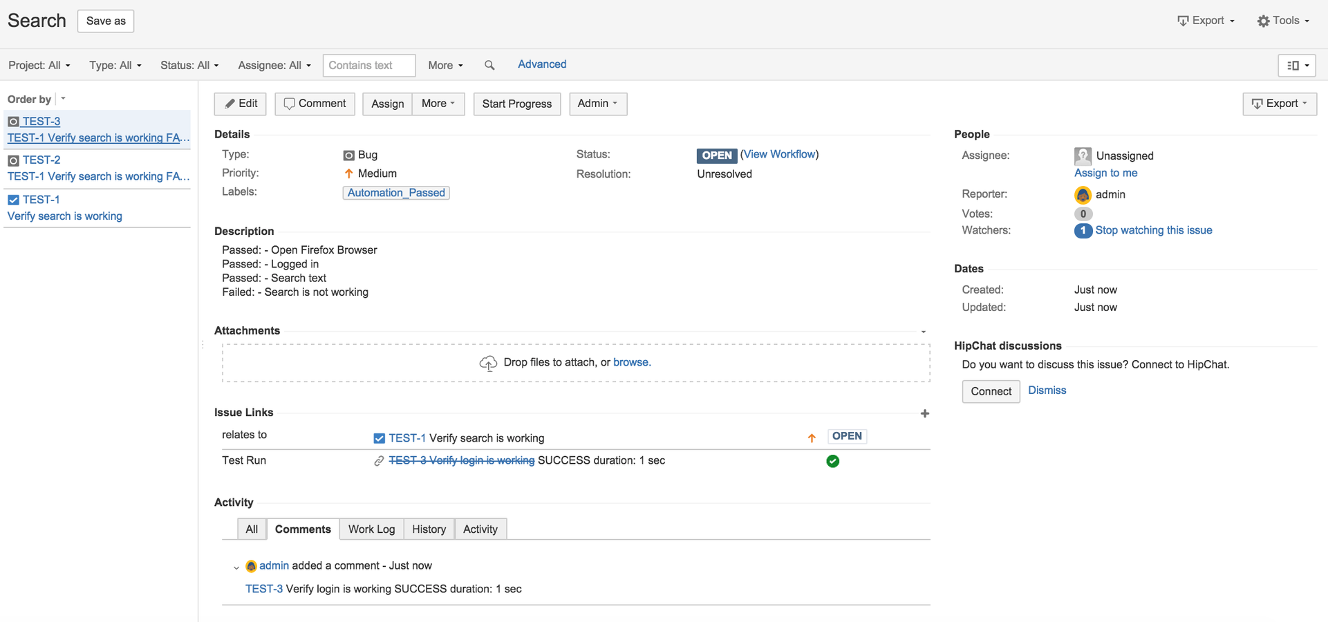 Integrate Bamboo test results with Jira issues