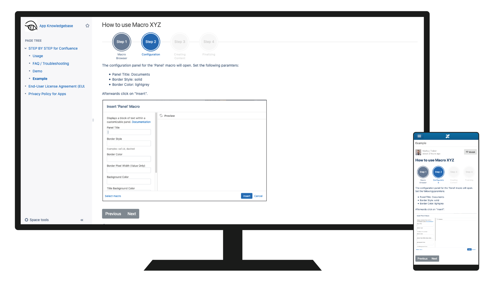 All content can been viewed via Mobile App, Mobile Web and exported files like PDF or Word.