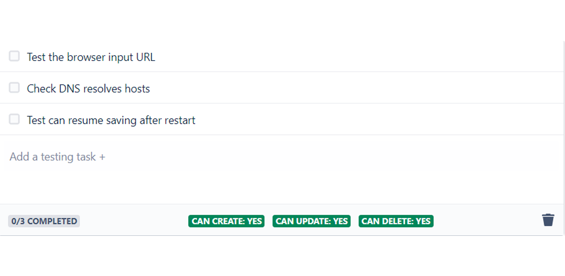Users can quickly inspect their permissions