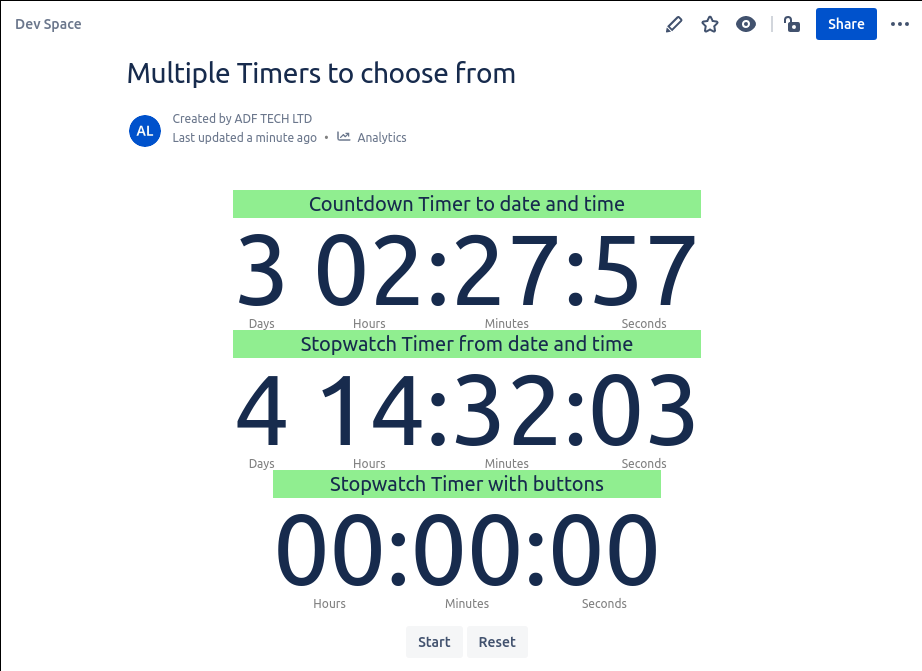 Multiple timers to choose from