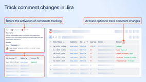 Comment changes tracking in Jira. Keep a record of Jira comment updates and see what was changed before
