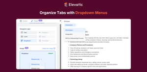 Organize multiple tabs under a single dropdown for faster access and cleaner navigation.