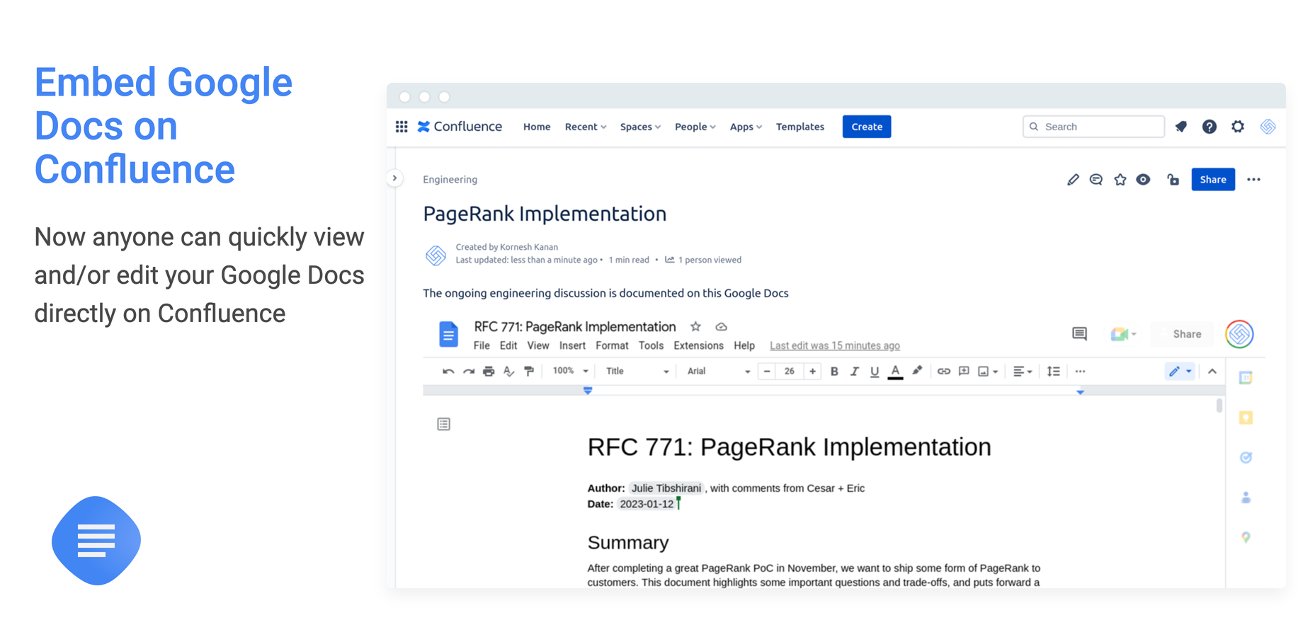 Quickly view and edit your Google Docs