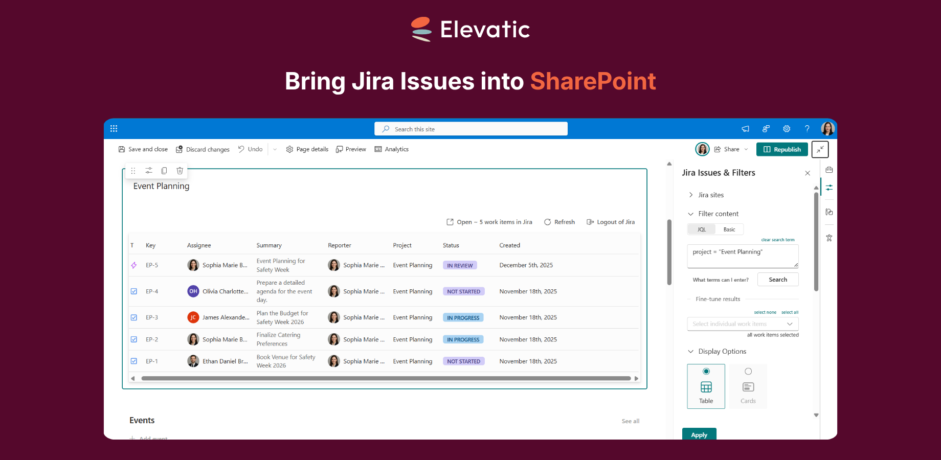 Integrate your Jira issues into SharePoint seamlessly