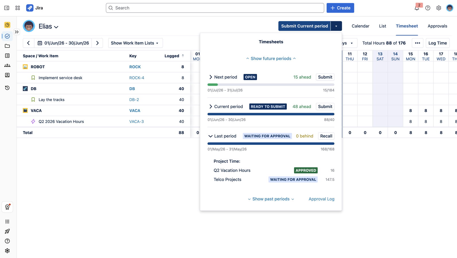 You set the rules, who approves, what's required, and when periods lock. Your team submits. Their leads review. You get clean, auditable timesheets in Jira without policing it yourself.