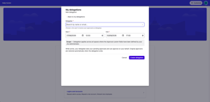 Allows customer portal only users to create their own approval delegations.