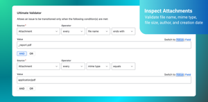 Ultimate Validator – validate attachments by name, MIME type, author, or size – ideal for workflow validators in Jira that enforce strict file requirements.