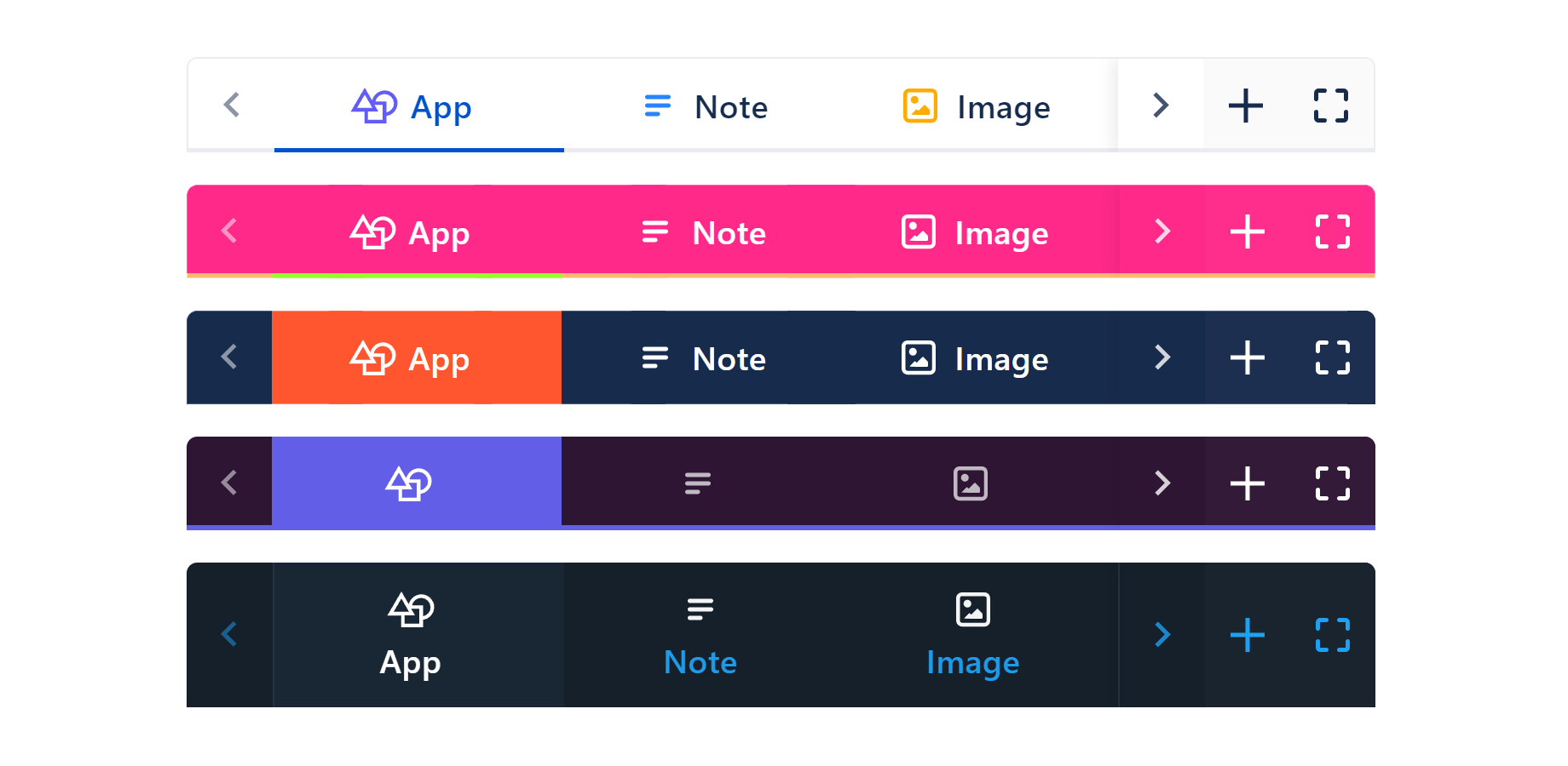 Add tabs with apps, notes, images and more!