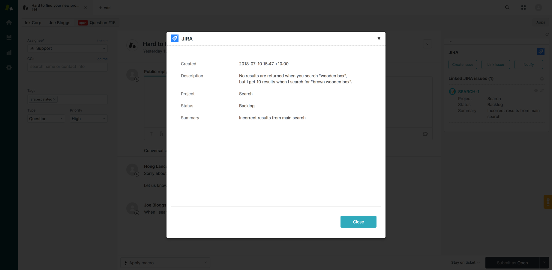 Select the info that's most important to you, ensuring you have visibility into the Jira issue as it progresses with the engineering team