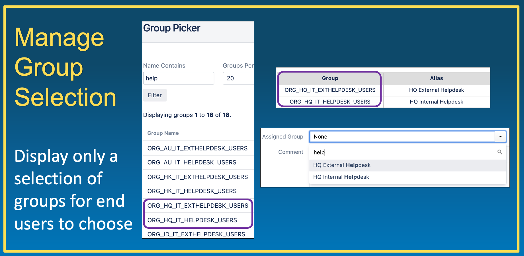 Manage Group Selection List