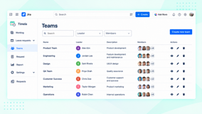 Organize people into teams