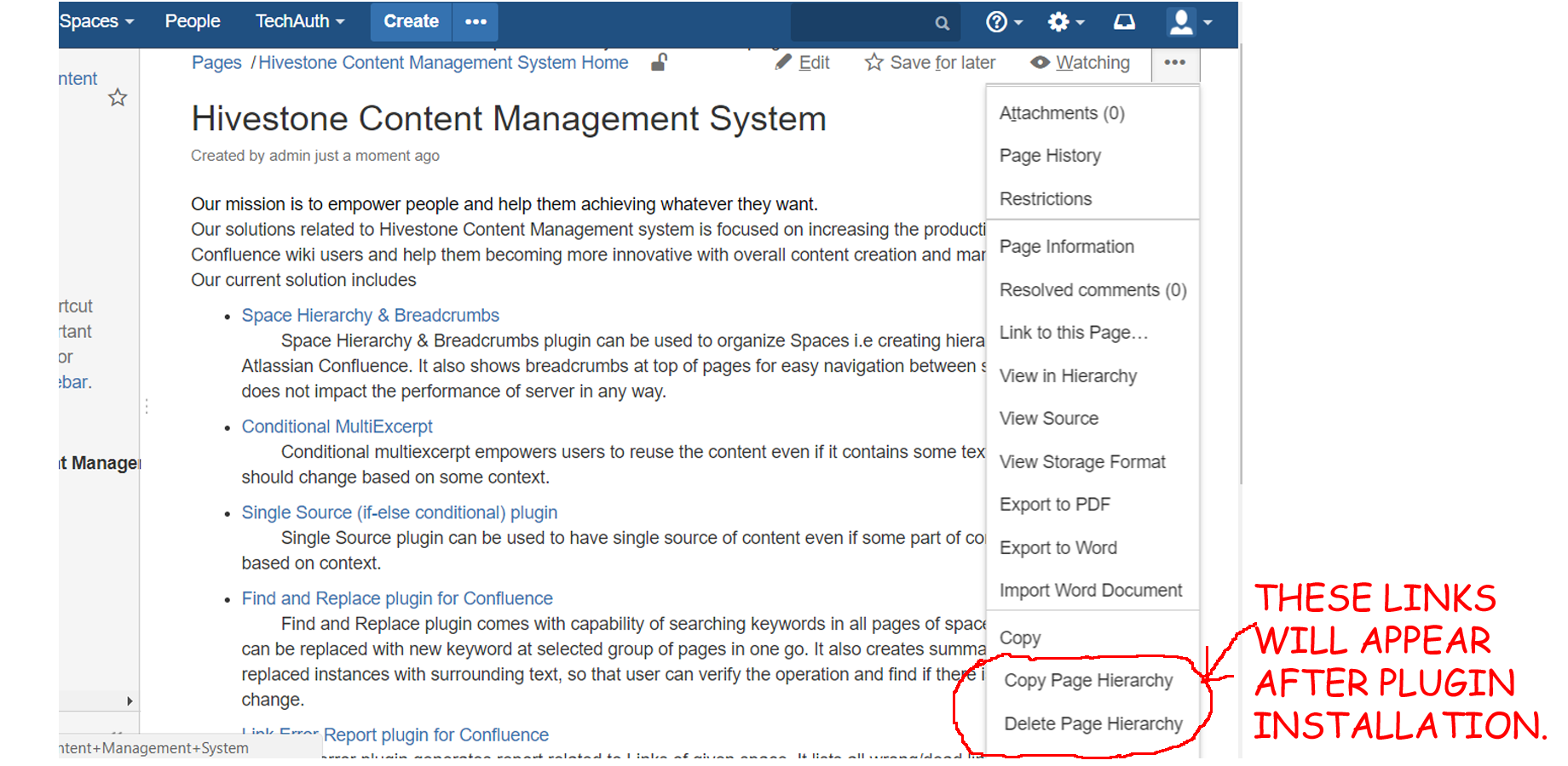 Easy selection of Page Hierarchy (as per Context)
