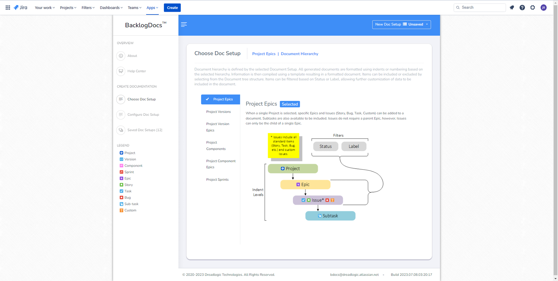 Select a document hierarchy.