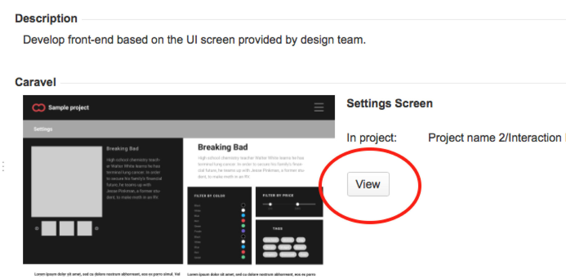 Quick access to design guidelines