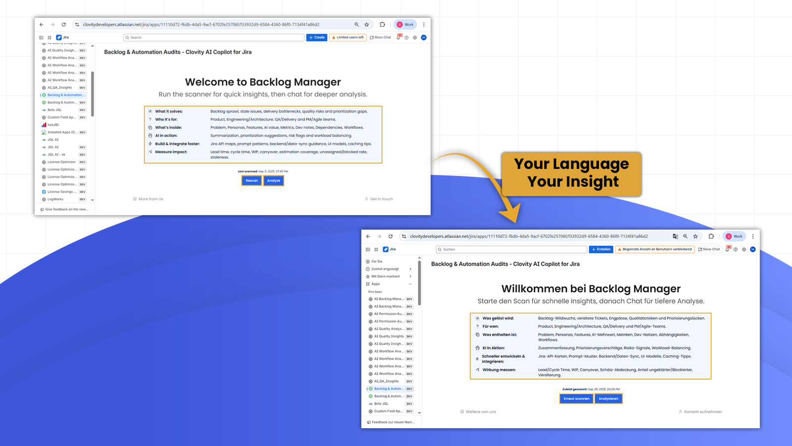 Backlog Insights in Any Language
