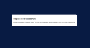 Successfull Registration page.