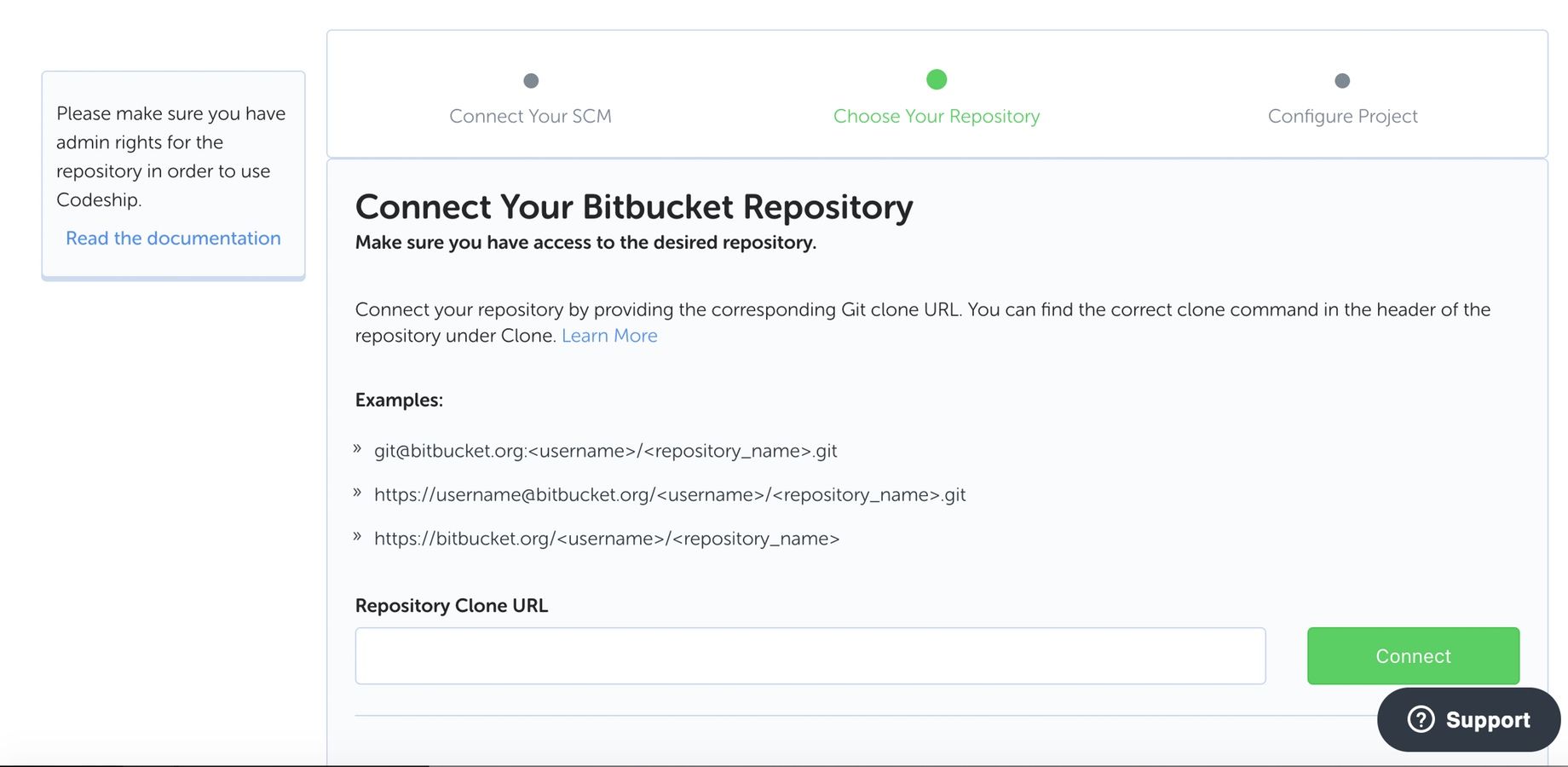 Step 1: Connect your Bitbucket Repository