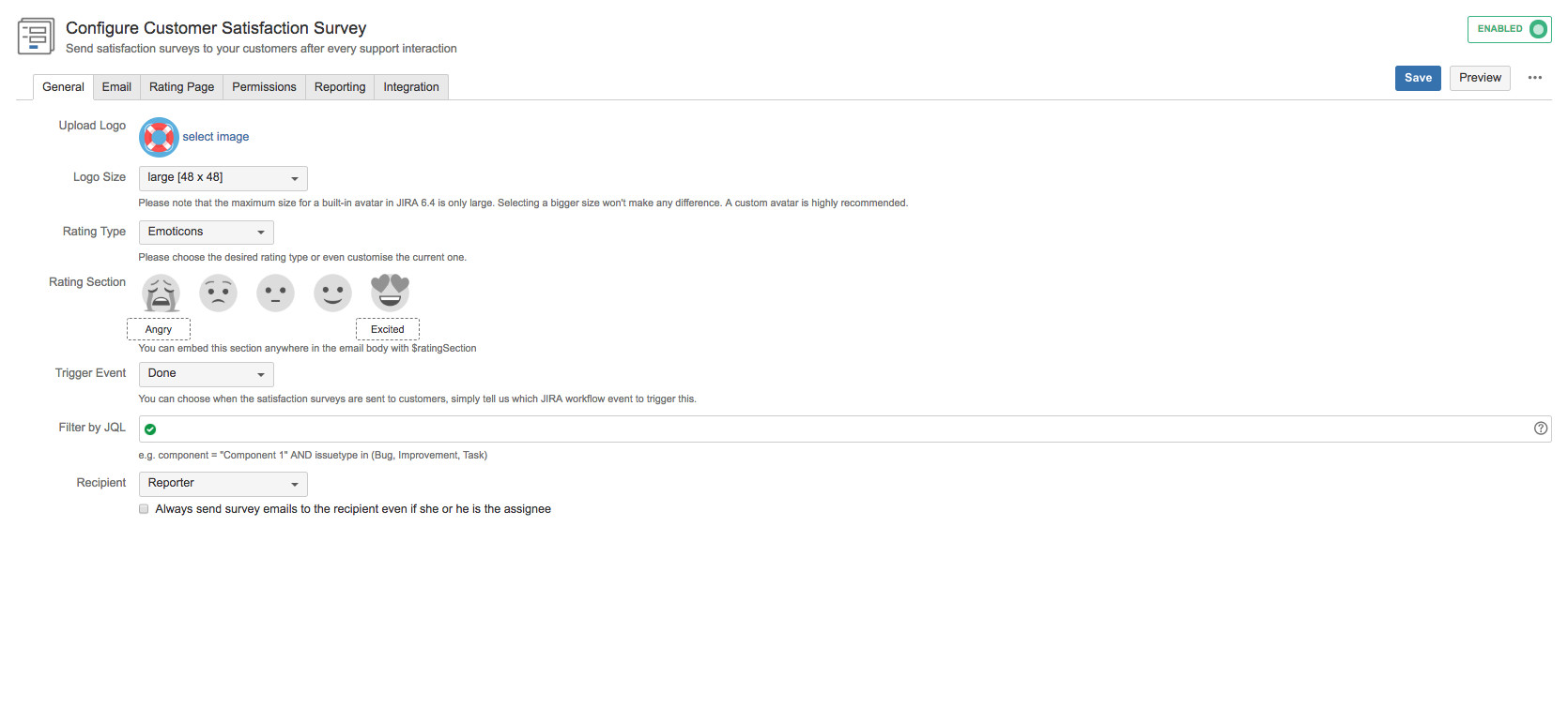 Complete control over survey email theme and branding, when does it goes out, who to send it to and much more.