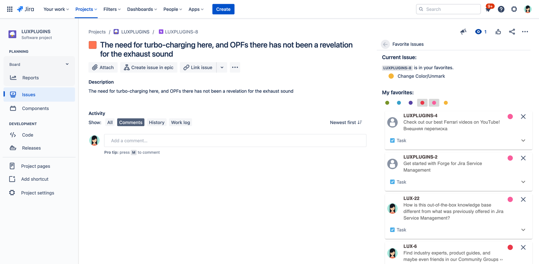 ​You can easily group your favorite issues by color.