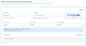 Configure teams by timezone with custom working hours and EOD sync times. Support multiple teams within one Jira project across any IANA timezone