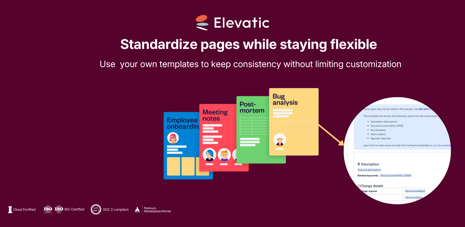 Standardize pages while staying flexible: Use  your own templates to keep consistency without limiting customization