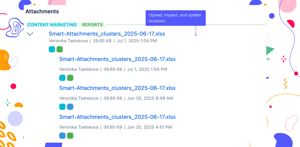 Upload documents with the same names to see them in a tree view as revised attachments