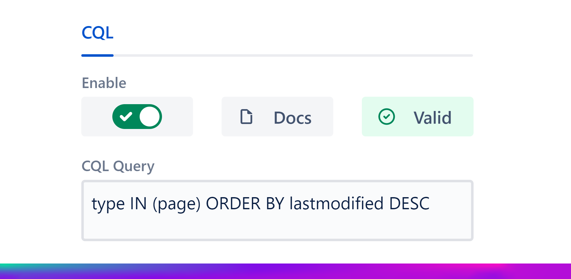 Optional custom CQL search query (advanced)