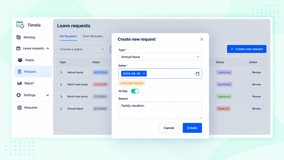 Manage leave requests alongside worklogs