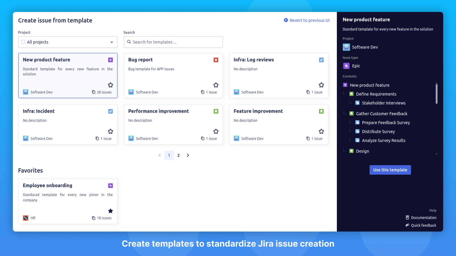 Simple way to create a template from an existing issue