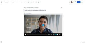 Zoom recording smart link pasted into the editor