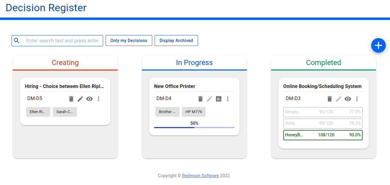 Decision Register for a Project
