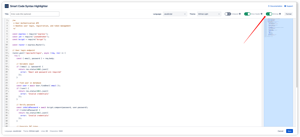 Editor with code minimap on the right side, showing a thumbnail overview of the entire file. 