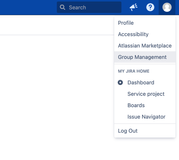 Click 'Group Management' from your profile dropdown to launch a dedicated window for straightforward group control. Direct access right at your fingertips.