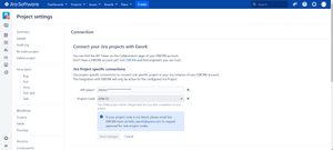 EWORK Integration setup from the Project Settings page