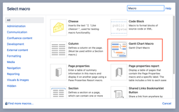 Make sure to pick Gantt Chart Macro from Macro dialog.