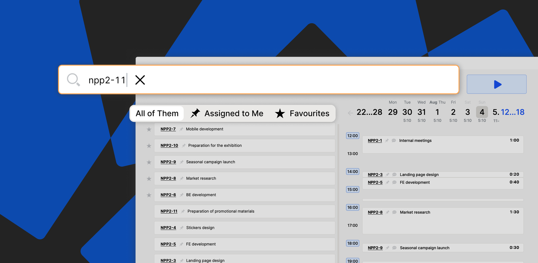 Devexperts Time Tracker for Jira: Screenshots of the standalone web app showcasing tracked work time for a specific date.