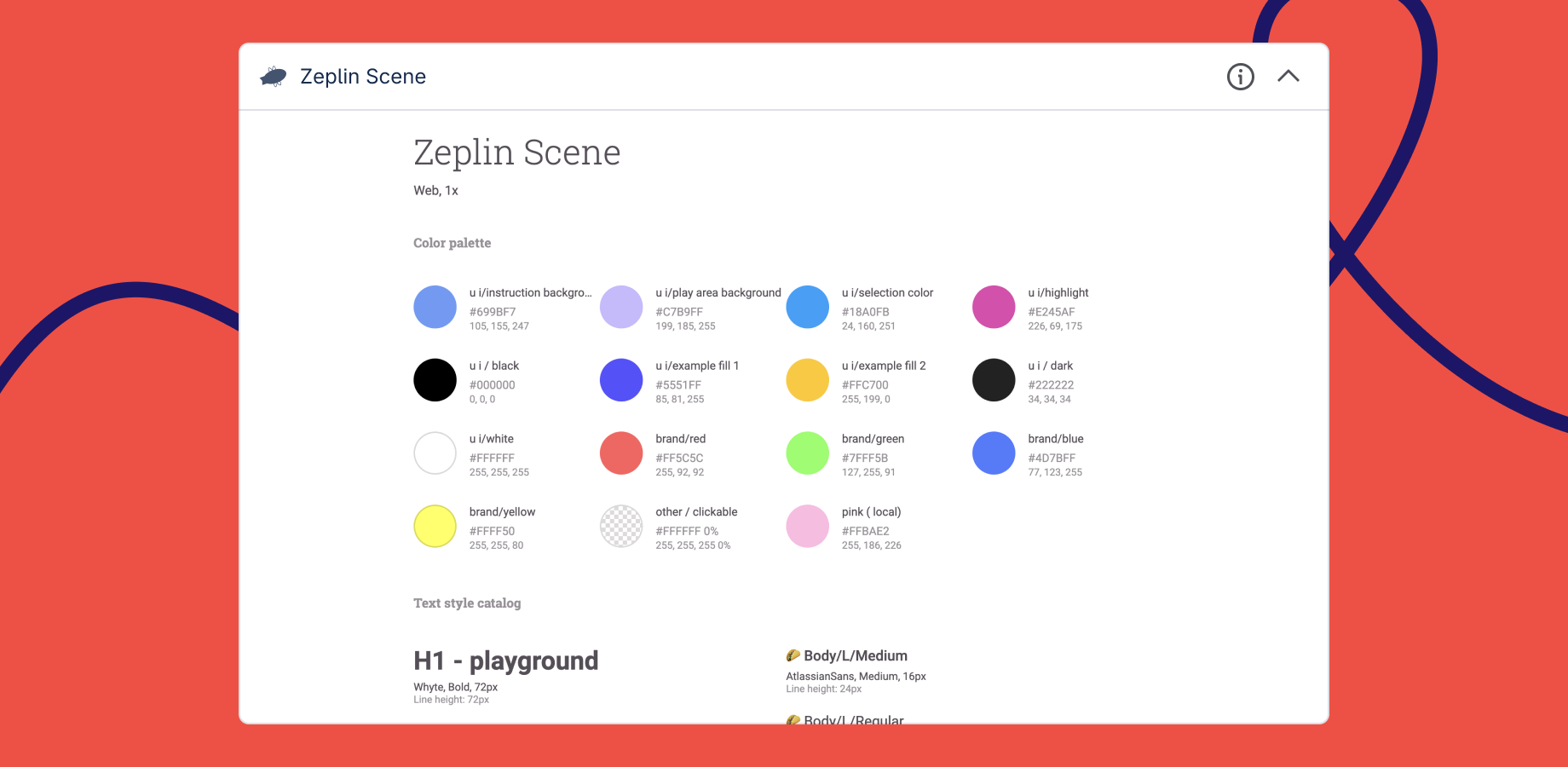 Zeplin scene embed in action.