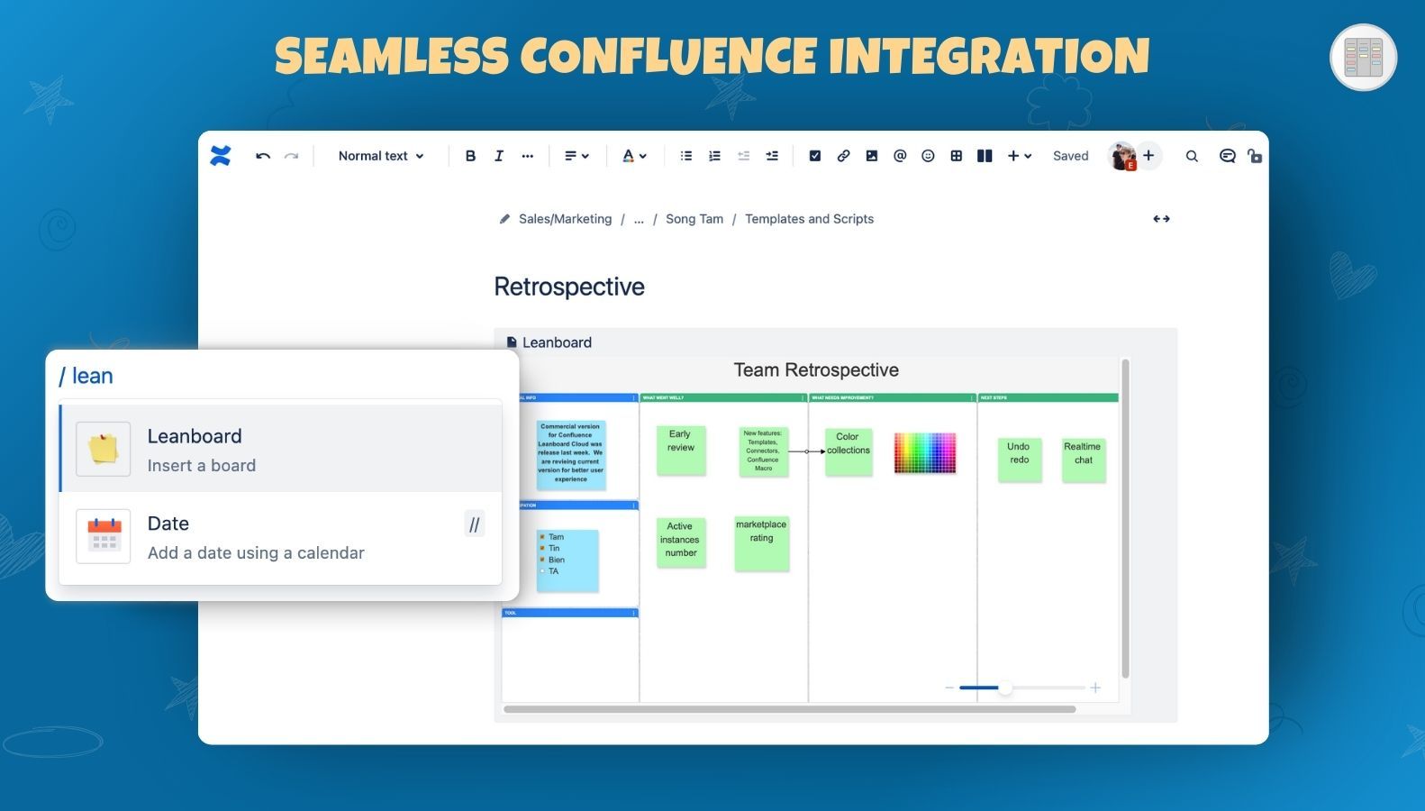seamless Confluence integration