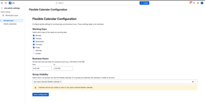 Admin configuration page