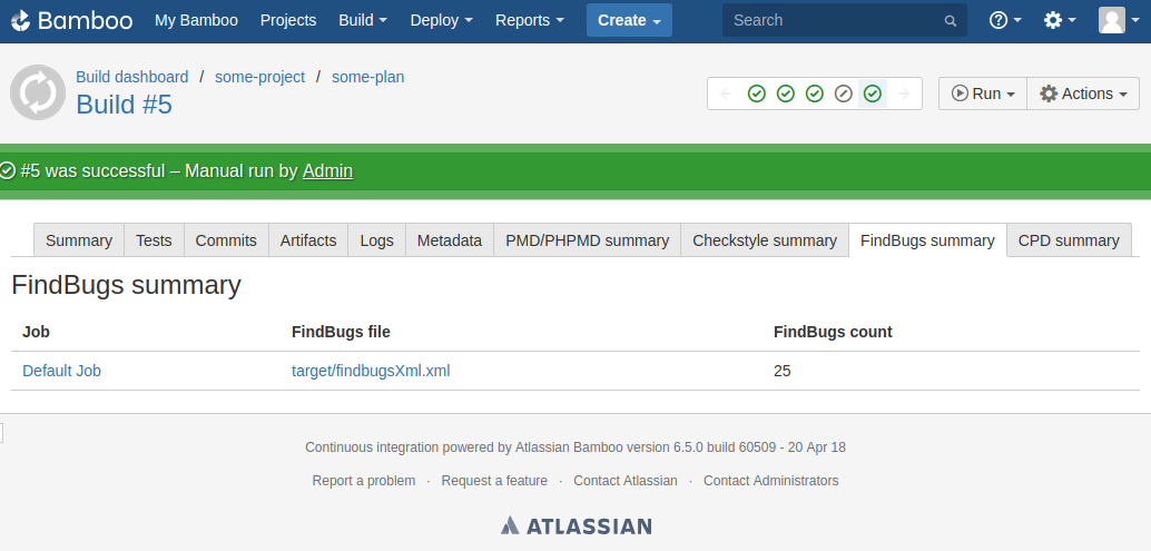 View SpotBugs summary for plan