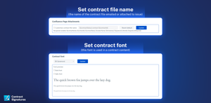 Attachment name and contract font customizations