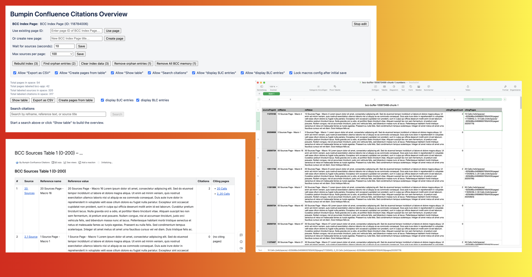 BCC Space Page with expanded Admin Section