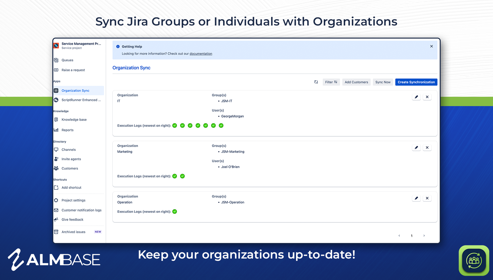 Synchronize groups or individuals