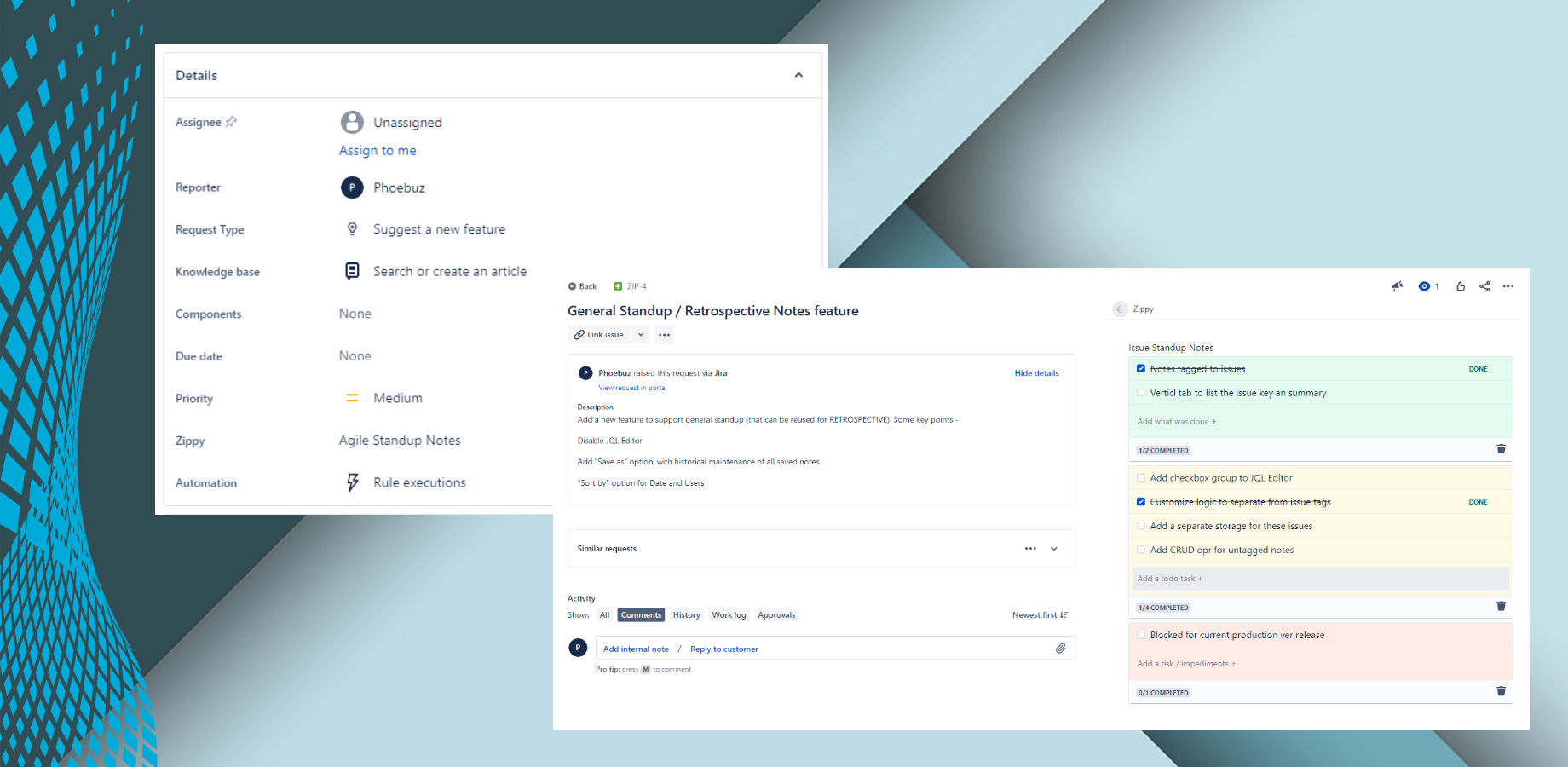 View and edit the standup notes from Issue Panel