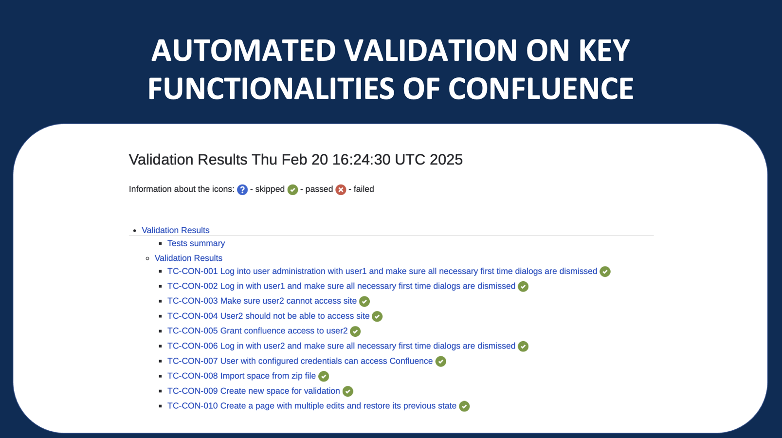 Automated Validation Test Execution