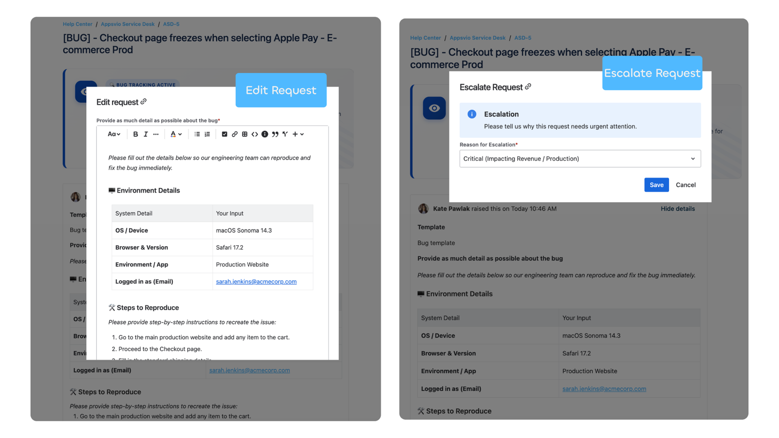 Allow service desk agents to focus on ticket resolution instead of updating them. Create a Jira ticketing system without bottlenecks. Jira customer portal customization benefits with higher CSAT and meeting SLA faster.