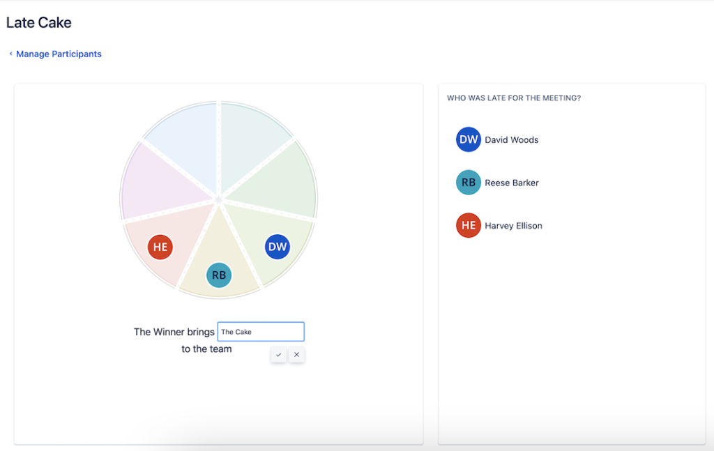 Choose a prize and add late runners