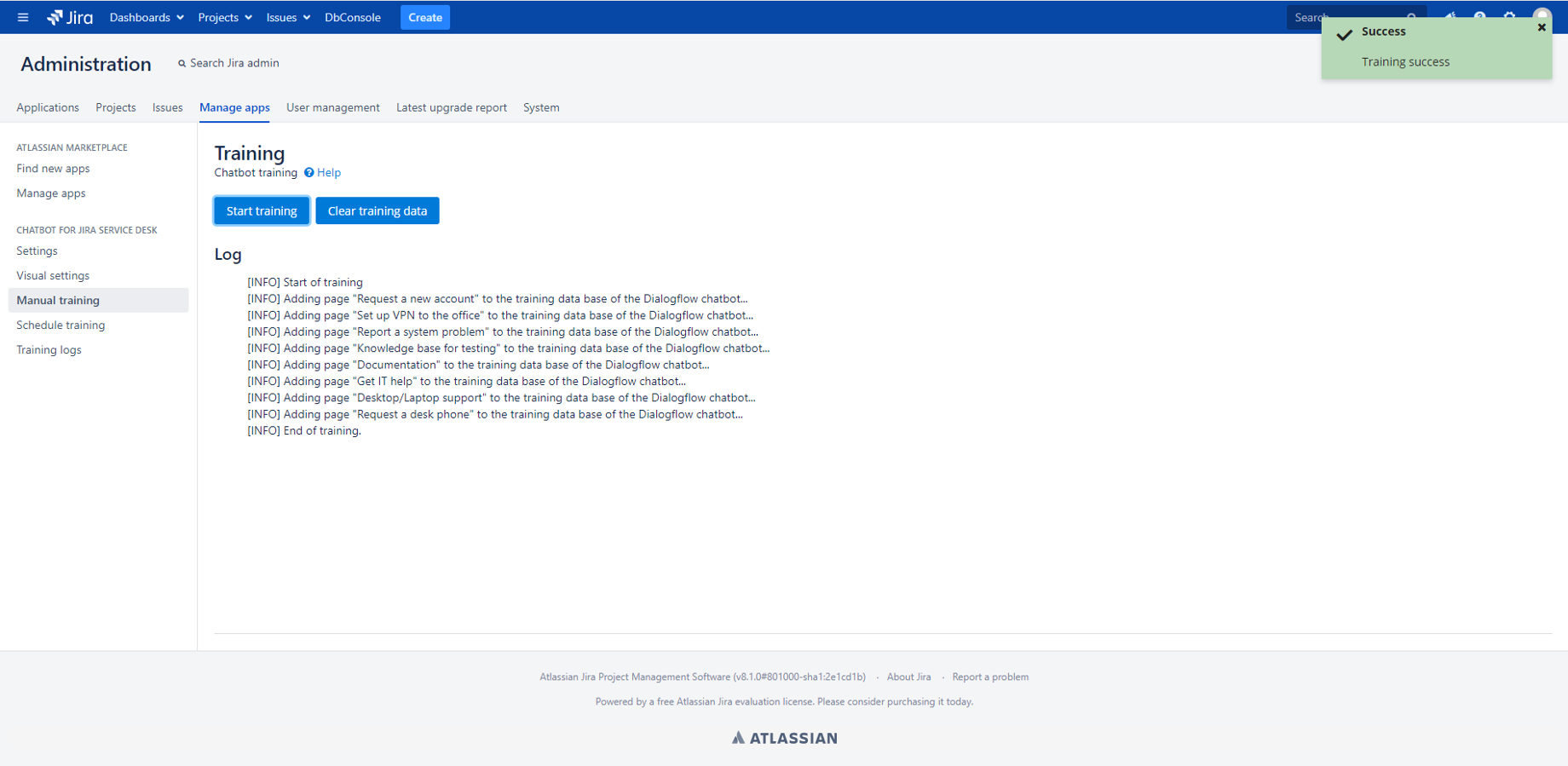 Chatbot training
